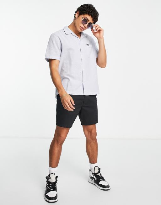 Lee – Resort – Locker geschnittenes, kurzärmliges Chambray-Hemd aus Baumwollleinen in Hellblau, 4 von 4