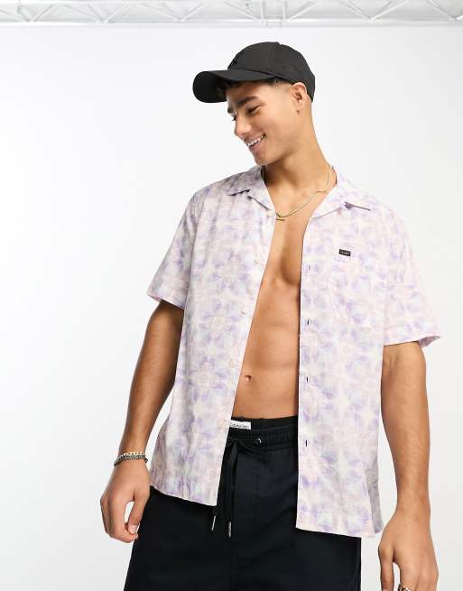 Lee - Resort - Ruimvallend overhemd met korte mouwen en geometrische print in lila