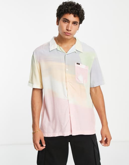 Lee - Resort - Ruimvallend overhemd met korte mouwen en tie-dye wassing in meerkleurig lichtgroen