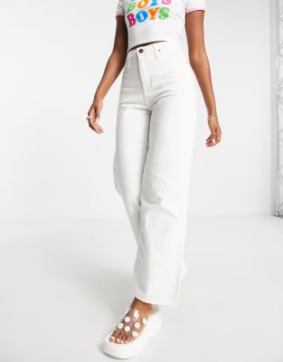 Lee Jeans Lee Retro High Rise Flare Jeans In White