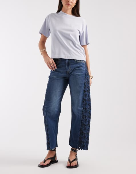 Lee – Rider – Barrel-Leg-Jeans in Blau - view 1