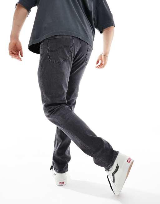 Lee – Rider – Blekgrå, slitna jeans med smal passform, 2 av 5