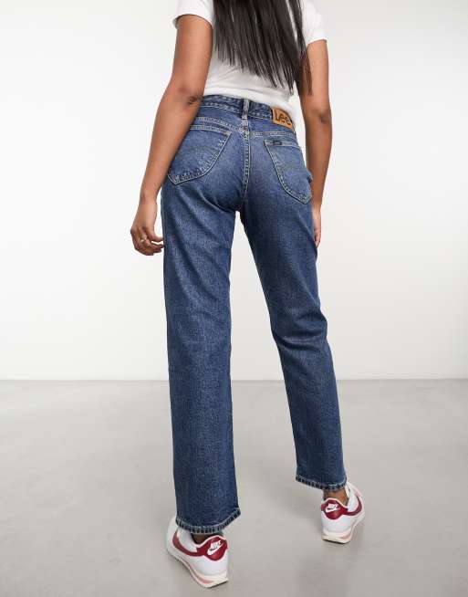 Lee Rider classic straight fit jean in mid blue