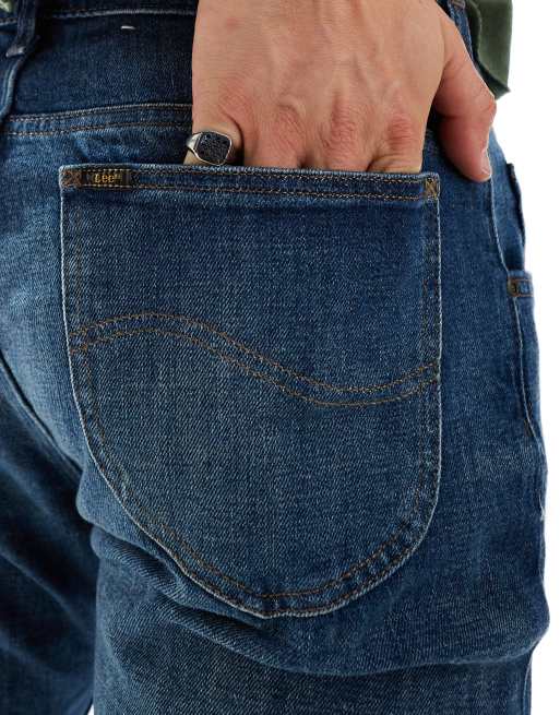 Lee – Rider – Dopasowane niebieskie jeansy, 5 z 5