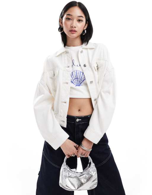 Lee - Rider - Giacca bomber di jeans écru