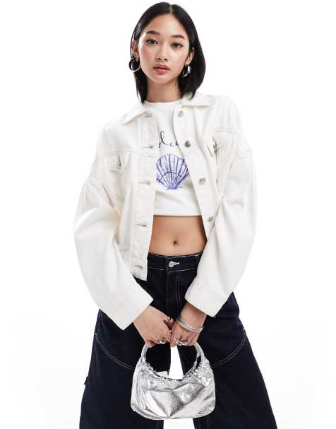 Lee – Rider – Jeans-Bomberjacke in Ecru - view 1