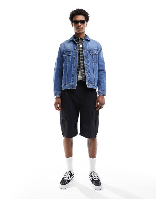 Lee - Rider - Mellanblå tvättad jeansjacka i figurnära modell, 3 av 4