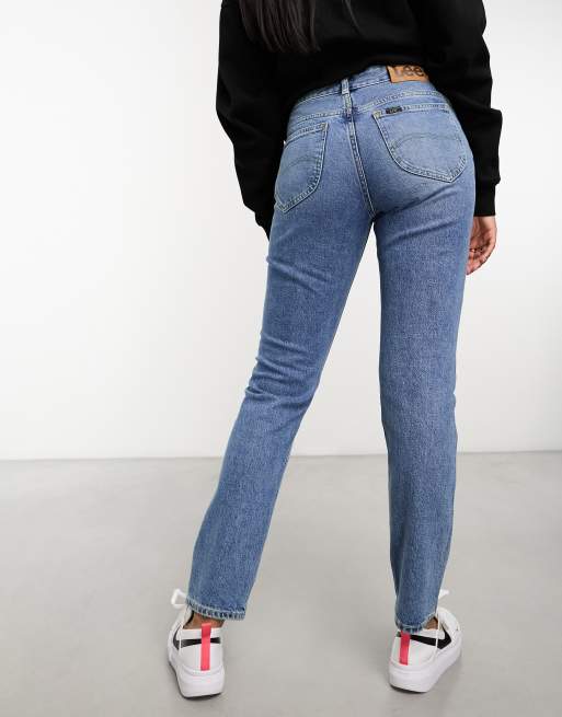 Lee rider jeans cheap mid rise straight leg