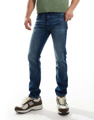 [Lee] Lee Rider slim fit jeans in light vintage wash-Blue W31 L32 Mid Wash