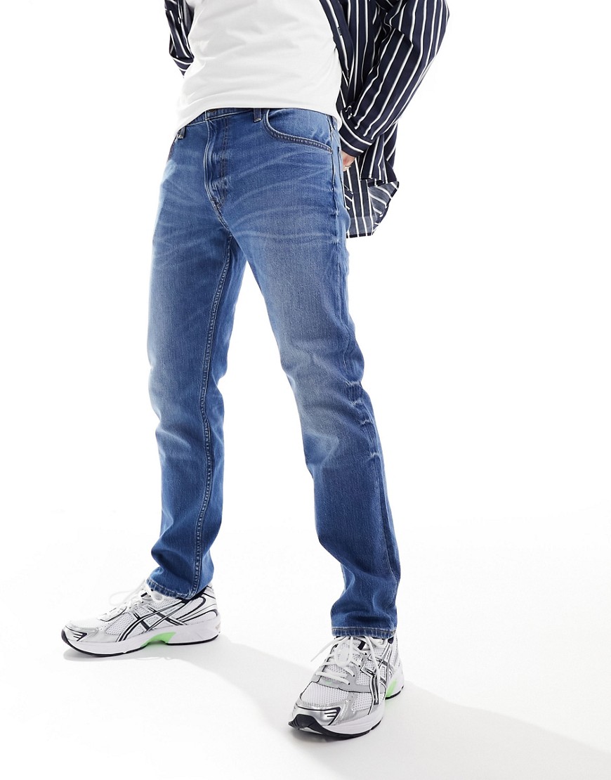 Lee Rider slim fit jeans in vintage dark wash-Navy