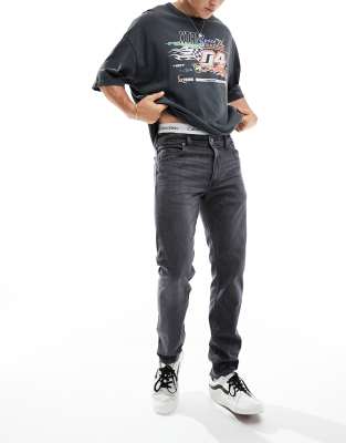 Lee Lee Rider slim fit jeans in worn in shadow grey wash