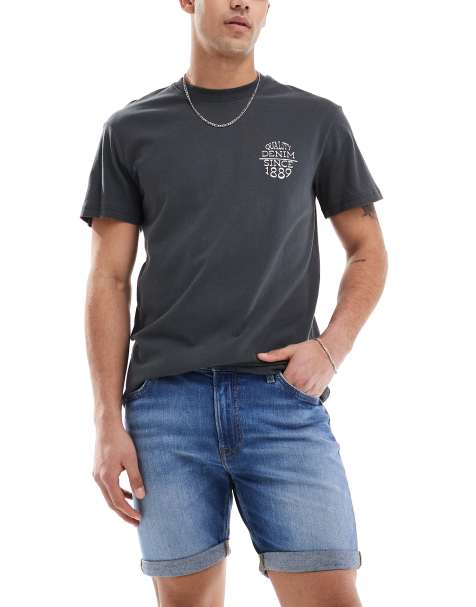 Lee - Rider - Slim fit-shorts i mellemblå vask - view 1