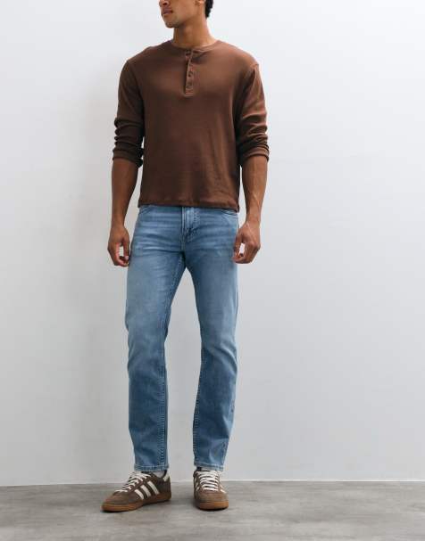 Lee rider slim straight jeans i lys vask - view 1