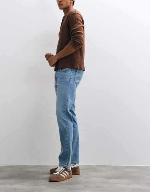 Lee rider slim straight jeans i lys vask, 2 af 5