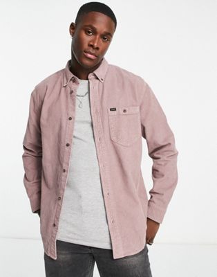 Lee riveted heavy cord relaxed fit shirt in washed lilac