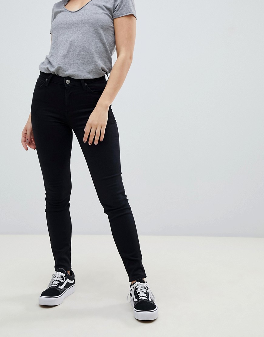 Lee - Scarlett - Skinny jeans med hög midja-Svart