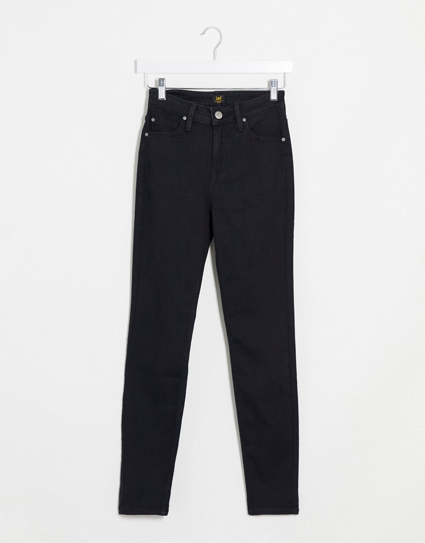 Lee – Scarlett – Svarta skinny jeans med hög midja