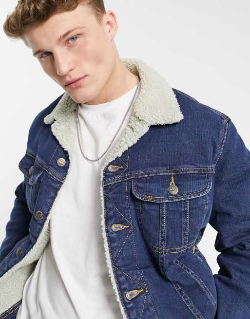 Lee sherpa jacket in dark sidney | ASOS