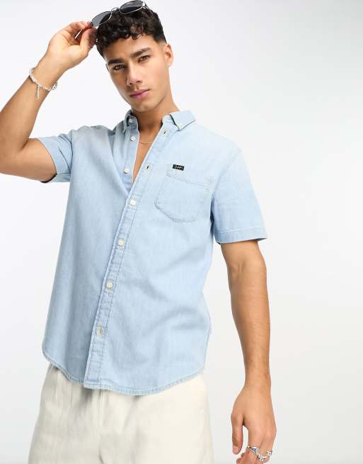 Denim One Pocket Short Sleeve Shirt