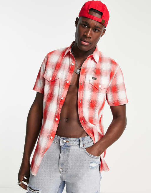 Lee short sleeve check shirt in red