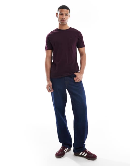 Lee - Slim-fit T-shirt met zakje in diep wijnrood, 2 van 5