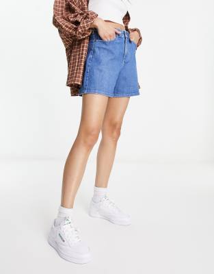 Lee Jeans Lee stella a-line denim shorts in mid blue