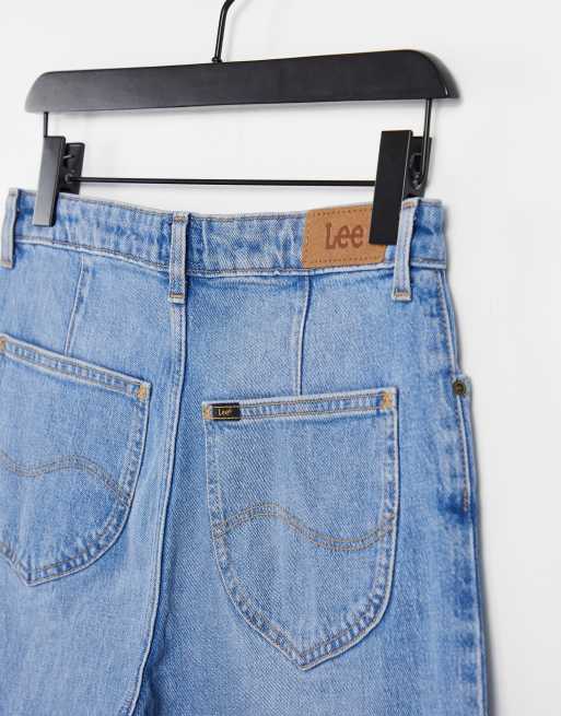 Lee – Stella – Blå a-linjeformade jeans med raka ben, hög midja och ljus tvätt , 4 av 4