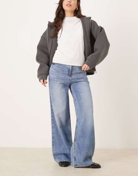 Lee Stella high rise wide leg jeans in washed mid blue - view 1