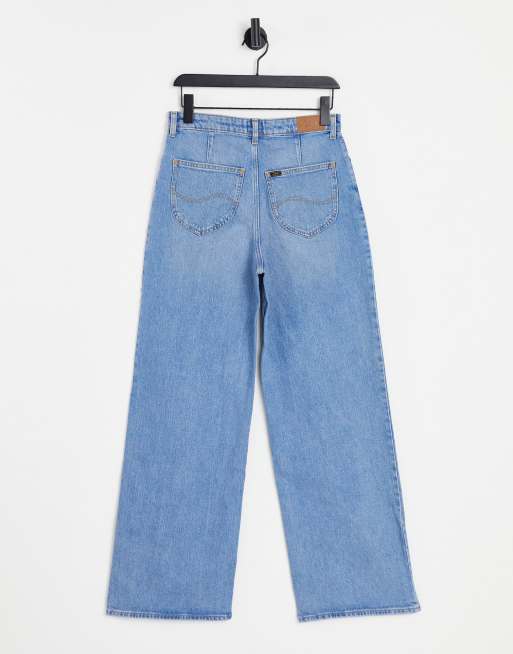Lee - Stella - Højtaljede jeans i A-form med lige ben i lys vasket blå , 3 af 4
