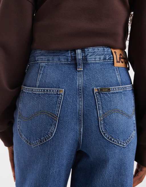 Lee Stella jeans a gamba larga a vita alta lavaggio chiaro, 4 di 5