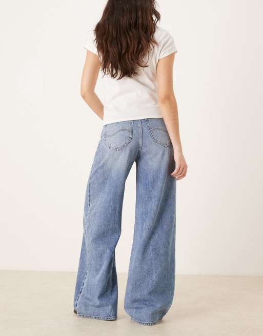 Lee - Stella - Jeans met wijde pijpen en hoge taille in middenblauw met wassing, 3 van 5