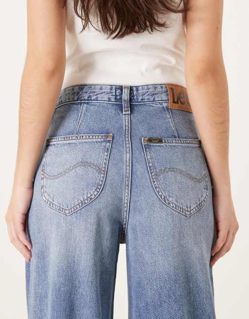 Lee - Stella - Jeans met wijde pijpen en hoge taille in middenblauw met wassing, 4 van 5