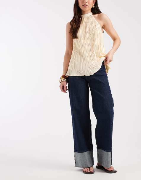 Lee - Stella - Jeans met wijde pijpen en hoge taille in middenblauw - view 1