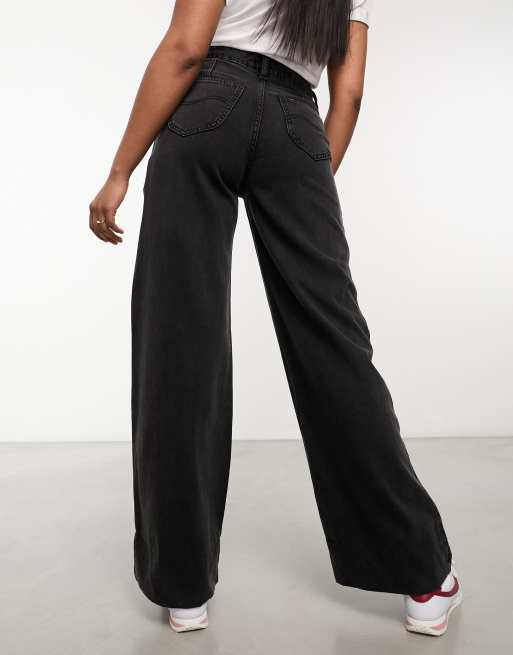 Lee Stella wide leg high waisted jeans in black ASOS