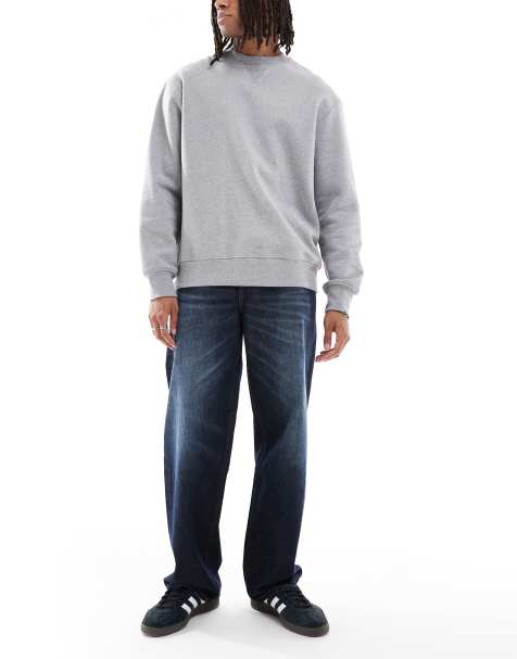 Lee straight baggy jeans in worn darkwash blue - view 1