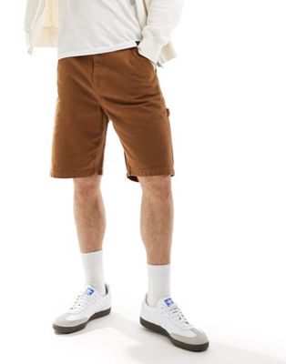 Lee straight fit canvas carpenter shorts in brown