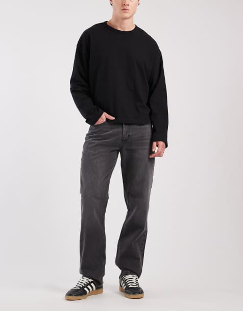 Lee West straight leg jeans in washed dark grey