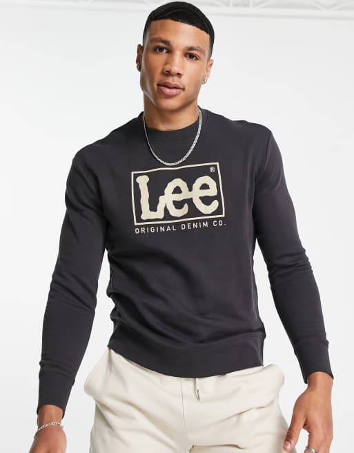 Lee Sweatshirt in Schwarz mit Logo ASOS