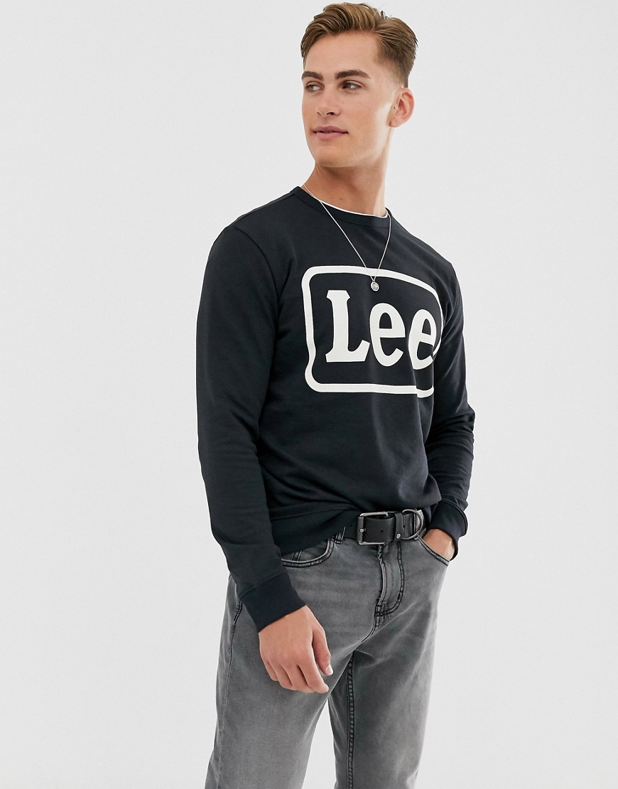 Lee - Sweatshirt med rund hals og logo-Sort