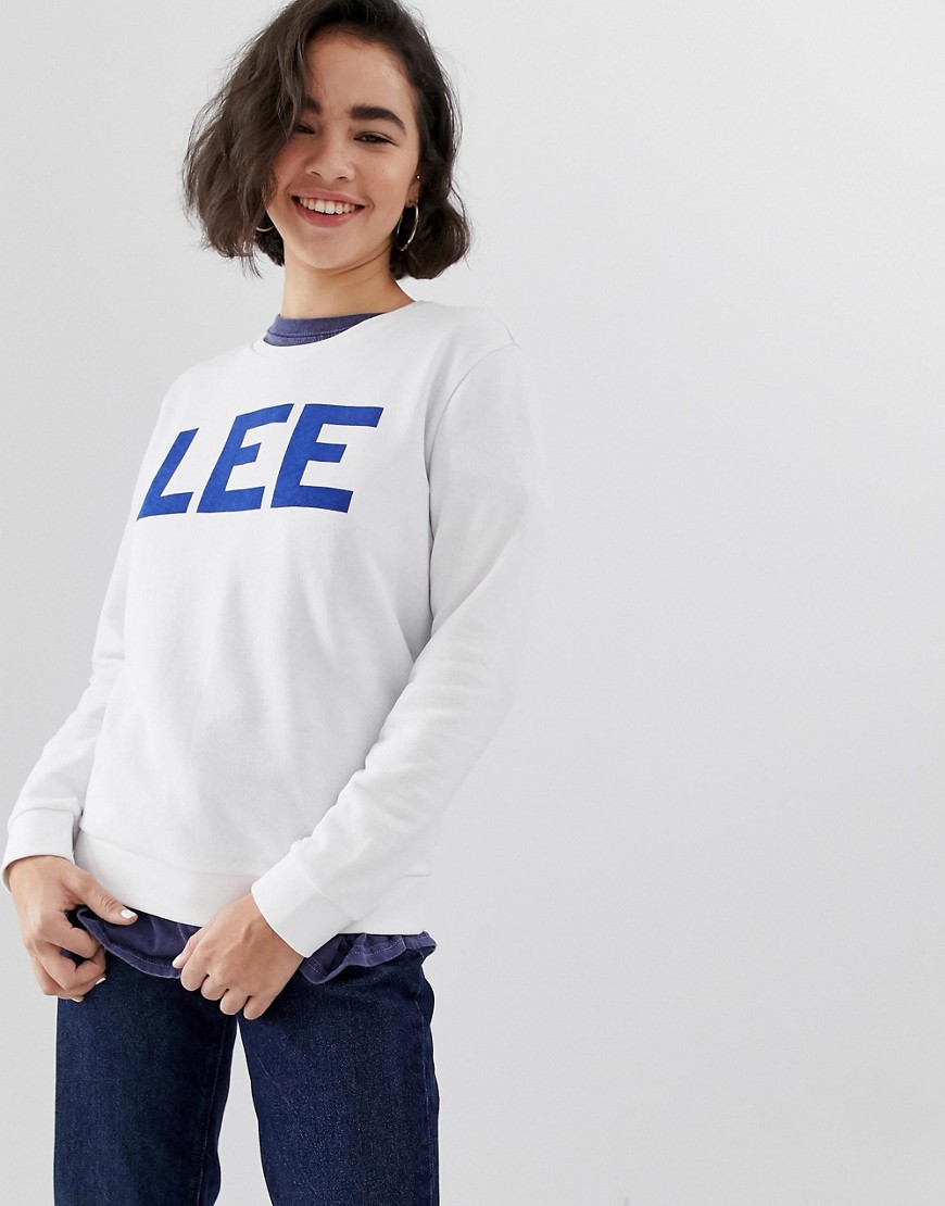 Lee - Sweatshirt met logo-Wit
