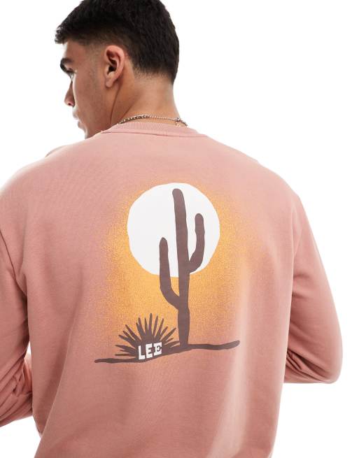 Lee - Sweatshirt met western landschapsprint op de achterkant in sepia
