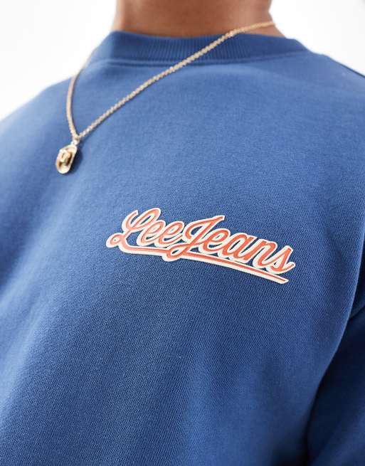 Lee – Sweatshirt mit Logo-Schriftzug in Dunkelblau, 4 von 4