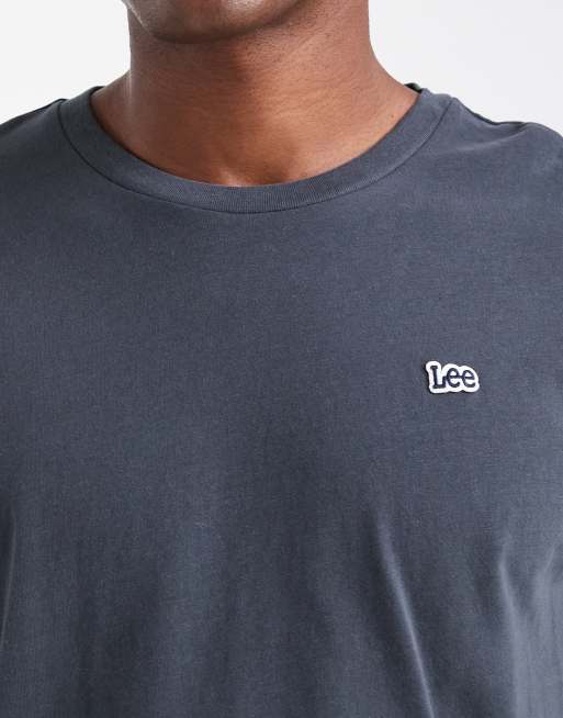 Lee - T-shirt à manches longues avec écusson à logo sur la poitrine - Noir délavé, 5 de 5