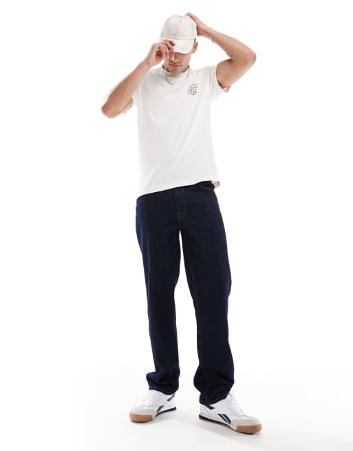 Lee - T-shirt comoda bianco sporco con stampa del logo sul retro, 3 di 4