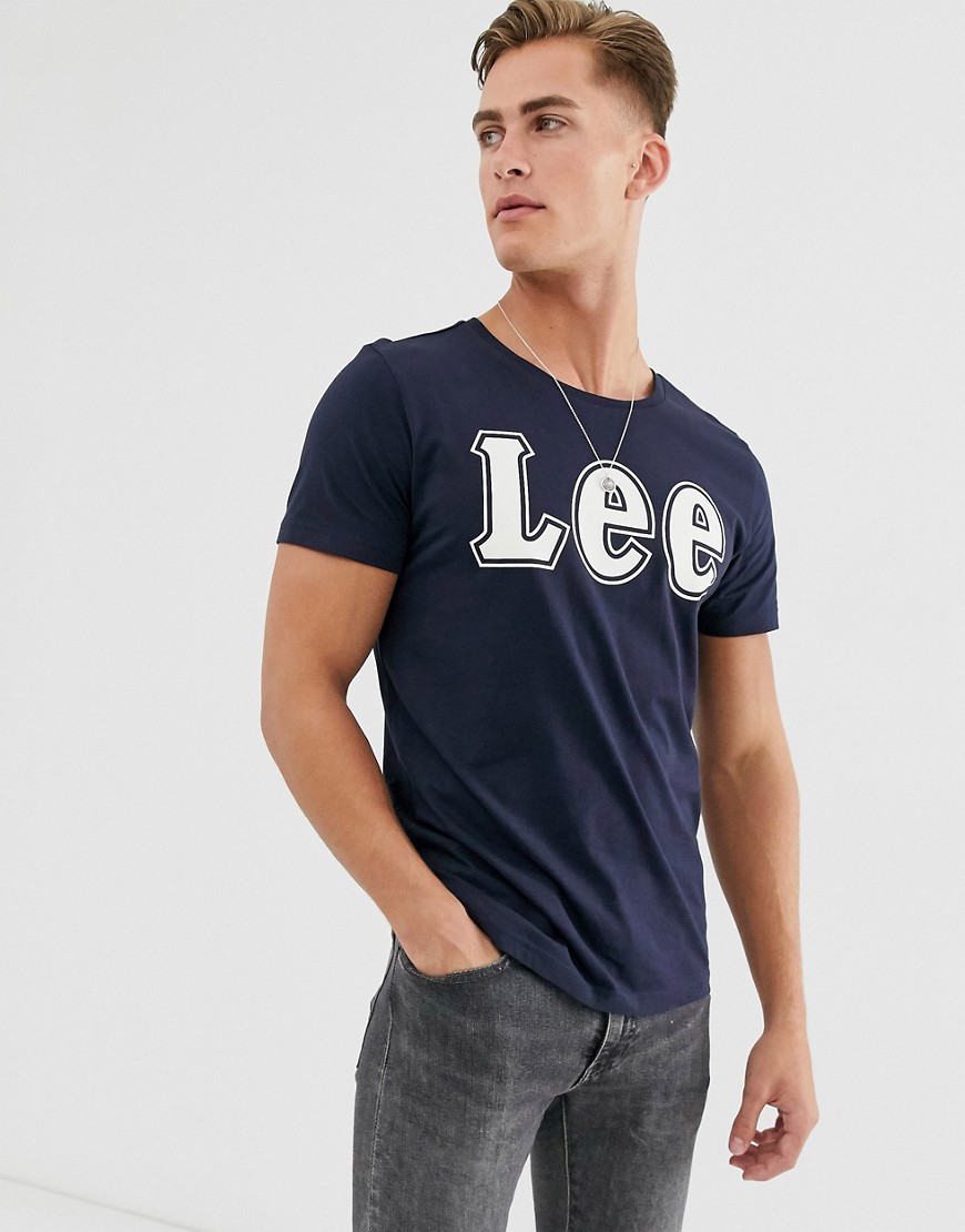 Lee - T-shirt con logo blu navy