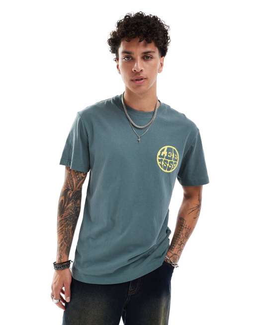 Lee - T-shirt décontracté à logo central 1889 - Vert moyen