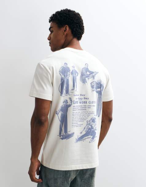 Lee t-shirt workwear imprimé avec imprimé au dos blanc - view 1