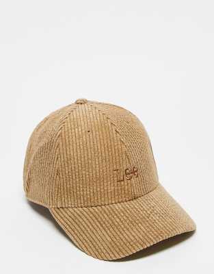 Lee Lee tonal logo cord baseball cap in beige-Neutral