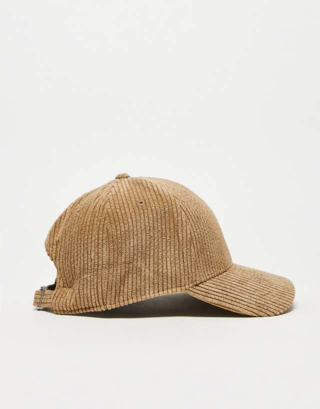 Lee tonal logo cord baseball cap in beige