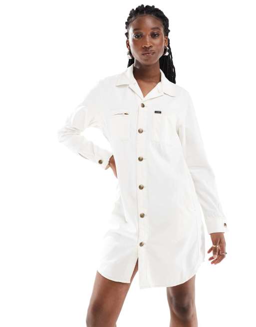 Lee – Unionall – Hemdblusenkleid aus Twill in Ecru